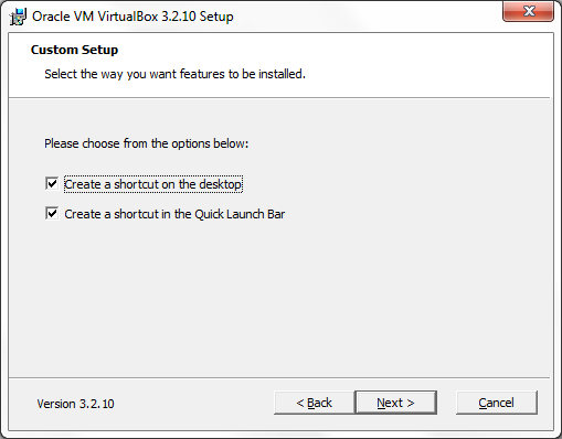 Accesos directos para VirtualBox