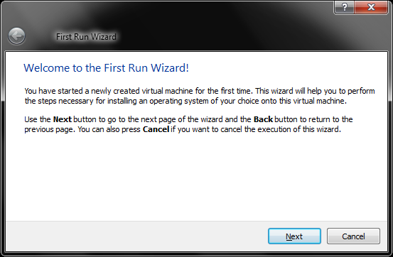 First Run Wizard