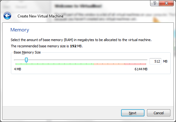 Virtual Machine memory size