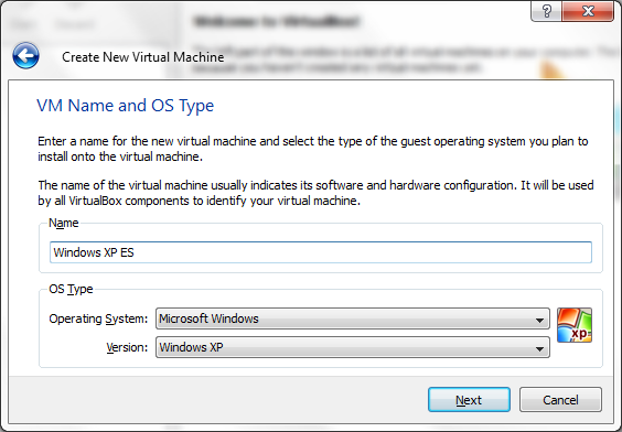Virtual Machine name and OS type