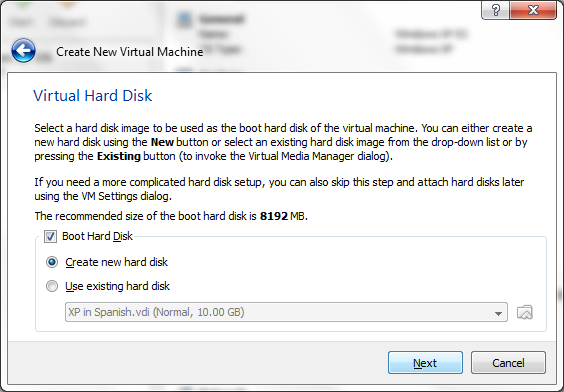 Virtual Machine Virtual Hard Drive